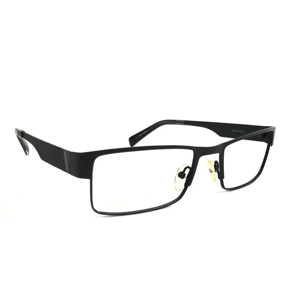 Alberto Romani Eyeglasses Frames AR4001 BK Matte Black Rectangle 53-18-140